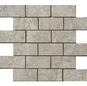 Trav Ancient Tumbled Silver Offset 2 x 4 - stone tile
